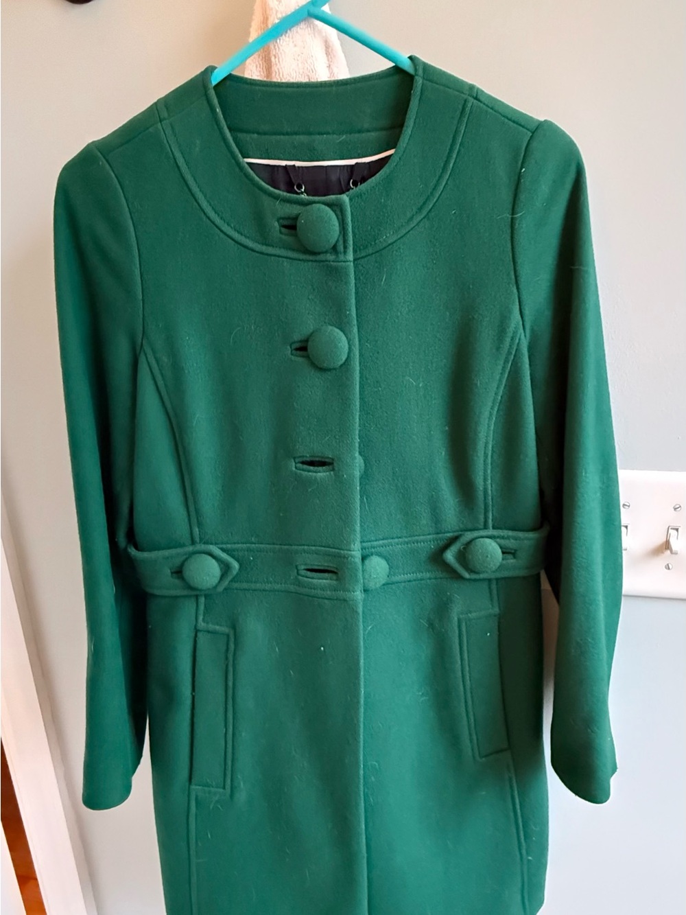 Banana Republic Emerald Green Wool Pea Coat